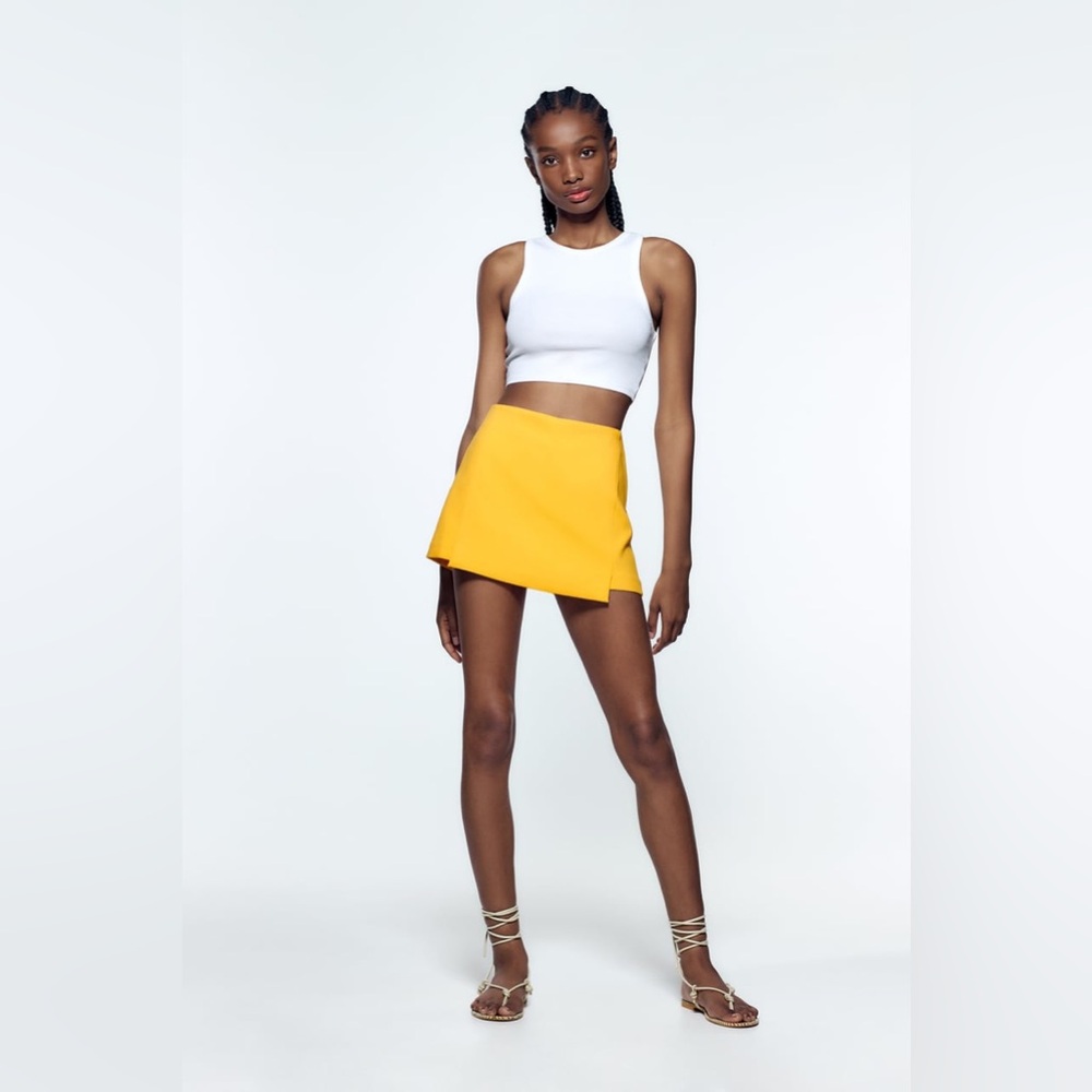 Zara Asymmetrical Skort in Orange - Picture 3 of 13